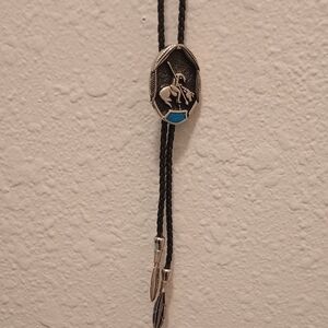Western Vintage Bolo Tie Pebbled Turquoise